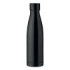 Bidon sport pentru apa, cu perete dublu, 21MAR1832, 500 ml, Ø 7x25.5 cm, Everestus, Otel, Negru, saculet inclus