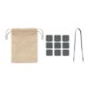 Set pentru whisky, 10 piese, 13x10,9x3,8 cm, Everestus, 20SEP0645, Piatra, Bambus, Natur, saculet inclus