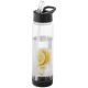 Sticla apa cu infuzor, 740 ml, fara BPA, Everestus, TF01, tritan, transparent, negru, saculet de calatorie inclus