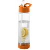 Sticla apa cu infuzor, 740 ml, fara BPA, Everestus, TF03, tritan, transparent alb, portocaliu, saculet de calatorie inclus