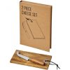 Set branzeturi 2 piese, 21MAR2719, 2.8x26x18.5 cm, Everestus, Carton, Otel, Lemn, Natur, saculet inclus