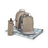 Rucsac picnic termoizolant cu patura picnic, poliester 600D de densitate mare, Everestus, TL01, maro, saculet si pastila racire incluse