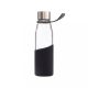 Sticla de apa bidon sport, Vinga, 42FEB231075, 550 ml, 23.5xØ6.5 cm, Sticla, Negru, saculet voiaj inclus