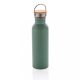 Sticla de apa, sport, Everestus, 2707258, Otel, Bambus, 700 ml, 7.1x7.1x24xø7.1 cm, Verde, saculet inclus