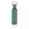 Sticla de apa, sport, Everestus, 2707258, Otel, Bambus, 700 ml, 7.1x7.1x24xø7.1 cm, Verde, saculet inclus