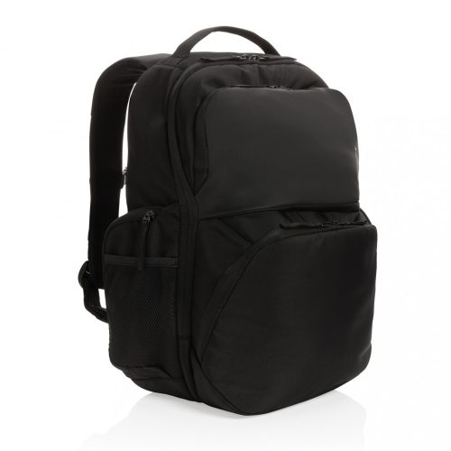 Rucsac laptop, Swiss Peak, 18SEP2288, 15.6 inch, 30x18x43 cm, Rpet, Poliuretan, Negru, breloc inclus