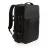 Rucsac laptop, Swiss Peak, 18SEP2291, 15.6 inch, 32x18x48 cm, Rpet, Poliuretan, Negru, breloc inclus